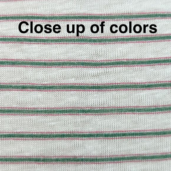 Frame 100% Organic Linen Green Stripe Crew Neck Muscle Tank - Picture 6 of 15